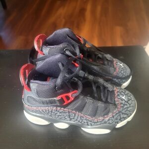 Jordan Kids Black and Red Sneakers
